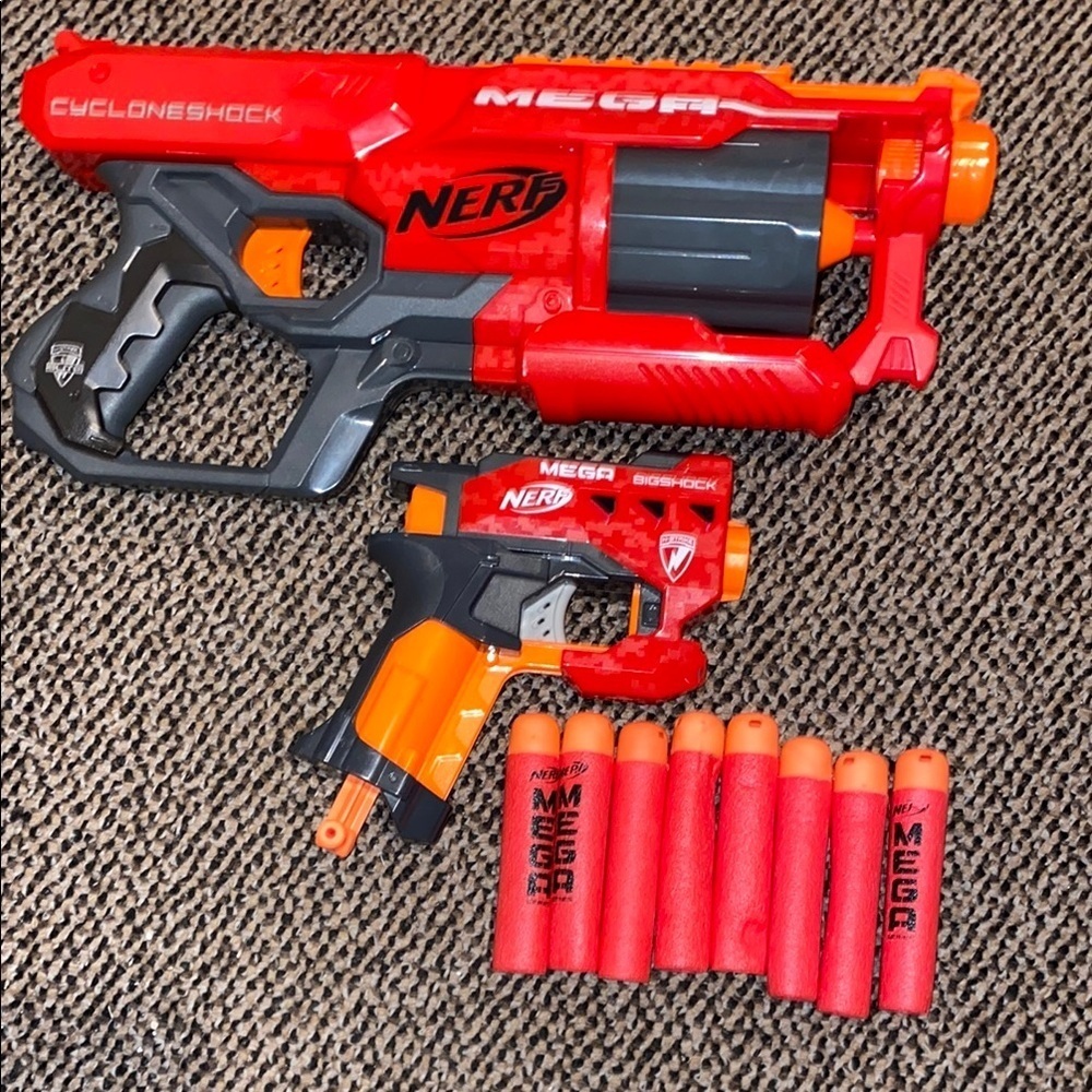 Nerf Mega CycloneShock Blaster - Red, Black, and Orange